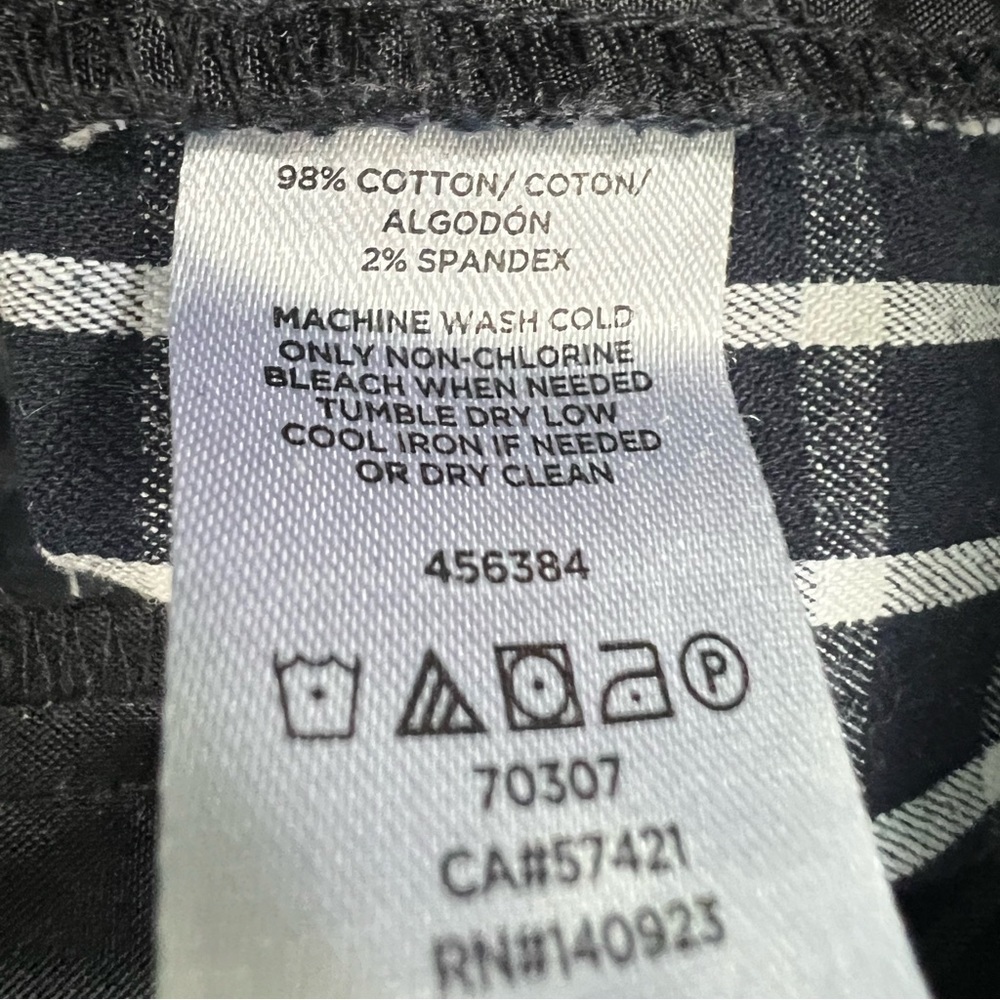 Loft Outlet Blue & White Check Modern Skinny Ankle Pants - Size 4P - Picture 6 of 7